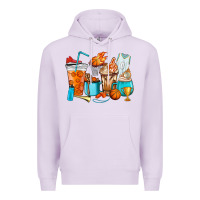 Lilac Basketball coffee cups Premium Hoodie - HowdyJamesFarm