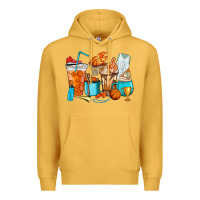 Mustard Basketball coffee cups Premium Hoodie - HowdyJamesFarm