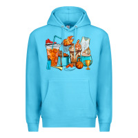 Ocean Blue Basketball coffee cups Premium Hoodie - HowdyJamesFarm