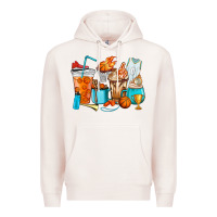 Pale Pink Basketball coffee cups Premium Hoodie - HowdyJamesFarm