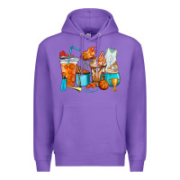 Purple Basketball coffee cups Premium Hoodie - HowdyJamesFarm