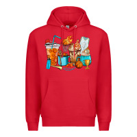 Red Basketball coffee cups Premium Hoodie - HowdyJamesFarm
