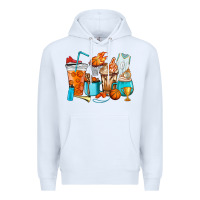 White Basketball coffee cups Premium Hoodie - HowdyJamesFarm