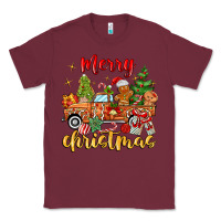 Burgundy merry christmas gingerbread truck Classic Tee - MaliasSmallBusiness