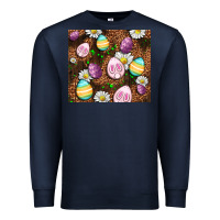 Navy Easter rabbit eggs Premium Sweatshirt - OliviaCreatesArt