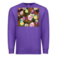 Purple Easter rabbit eggs Premium Sweatshirt - OliviaCreatesArt