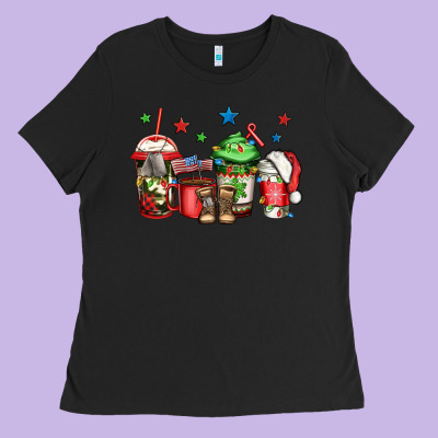 Army Christmas Coffee Ladies Tee Designed By Jasminsmagicworld