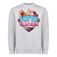 Heather Grey super teacher Heavyweight Sweatshirt - BarkalooDesign