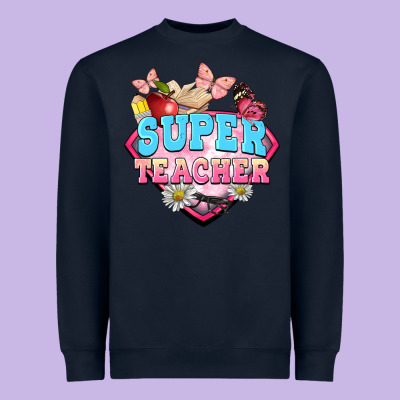 Super Teacher Heavyweight Sweatshirt Designed By Barkaloodesign