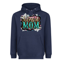 Navy blessed mom Heavyweight Hoodie - OliviaCreatesArt