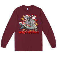 Burgundy Merry Christmas Tortoise And Koala Long Sleeve Tee - LillyAllenDesigns