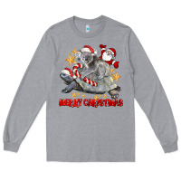 Heather Grey Merry Christmas Tortoise And Koala Long Sleeve Tee - LillyAllenDesigns