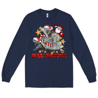 Navy Merry Christmas Tortoise And Koala Long Sleeve Tee - LillyAllenDesigns