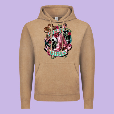 Lets Go Girls Cowboy Boots Cowgirl Vintage Hoodie Designed By Nancycooperartshop