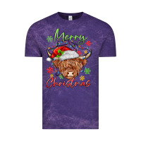 Cloud Purple merry christmas cow Vintage Tee - MaliasSmallBusiness