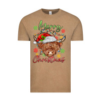 Vintage Coffee merry christmas cow Vintage Tee - MaliasSmallBusiness