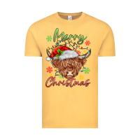 Vintage Mustard merry christmas cow Vintage Tee - MaliasSmallBusiness