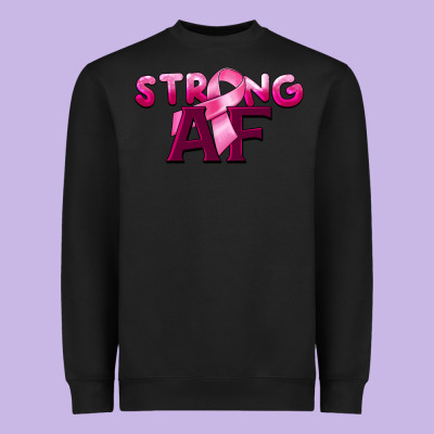 Strong Af Breast Cancer Heavyweight Sweatshirt Designed By Barkaloodesign