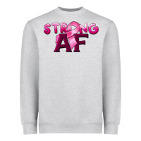 Heather Grey strong af breast cancer Heavyweight Sweatshirt - BarkalooDesign