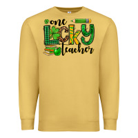 Antique Gold St. Patrick's One lucky Teacher Premium Sweatshirt - OliviaCreatesArt