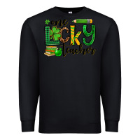 Black St. Patrick's One lucky Teacher Premium Sweatshirt - OliviaCreatesArt