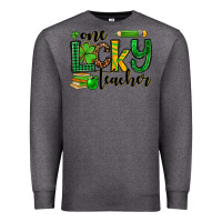 Charcoal Heather St. Patrick's One lucky Teacher Premium Sweatshirt - OliviaCreatesArt