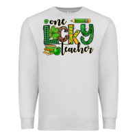 Dove Grey St. Patrick's One lucky Teacher Premium Sweatshirt - OliviaCreatesArt