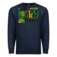 Navy St. Patrick's One lucky Teacher Premium Sweatshirt - OliviaCreatesArt