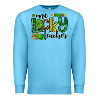 Ocean Blue St. Patrick's One lucky Teacher Premium Sweatshirt - OliviaCreatesArt