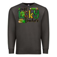Smoke St. Patrick's One lucky Teacher Premium Sweatshirt - OliviaCreatesArt