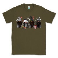 Army Green grey christmas afro gnomies Classic Tee - MaliasSmallBusiness