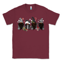 Burgundy grey christmas afro gnomies Classic Tee - MaliasSmallBusiness