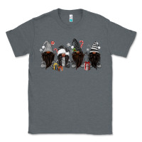 Charcoal Heather grey christmas afro gnomies Classic Tee - MaliasSmallBusiness