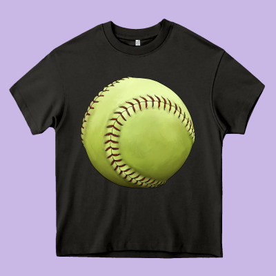 Softball Ball Heavy Core Tee Designed By Jahusdesignshop
