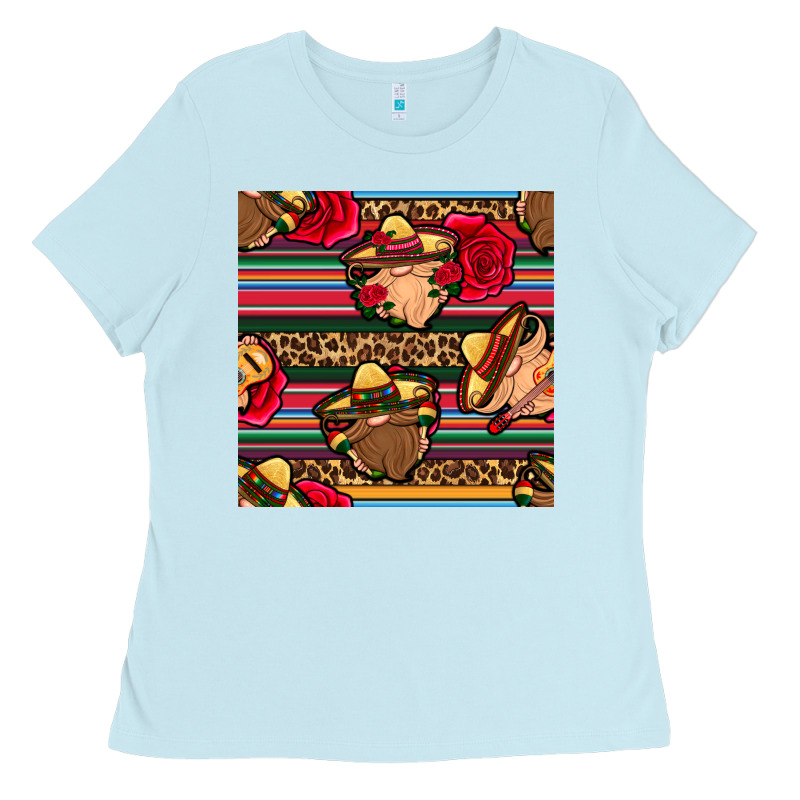 Mexican Gnomes Seamless Pattern Ladies Tee by BundleAndBundleShop | Teevron