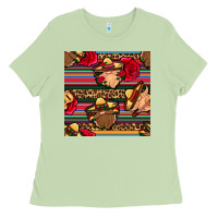Matcha mexican gnomes seamless pattern Ladies Tee - BundleAndBundleShop