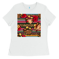 White mexican gnomes seamless pattern Ladies Tee - BundleAndBundleShop