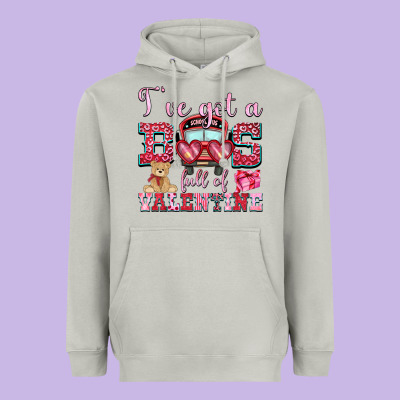 I've Got A Bus Full Of Valentine Heavyweight Hoodie Designed By Oliviacreatesart