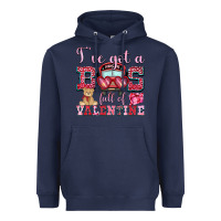 Navy i've got a bus full of valentine Heavyweight Hoodie - OliviaCreatesArt