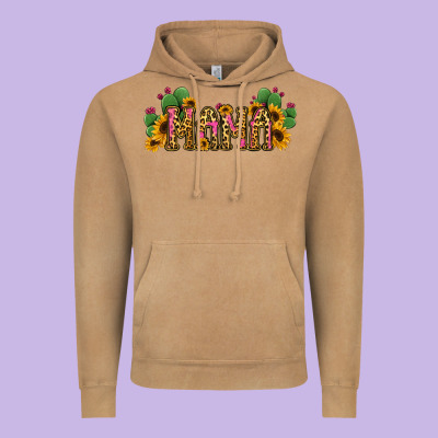 Cactus Leopard Sunflower Mama And Mini Set Vintage Hoodie Designed By Jasminsmagicworld