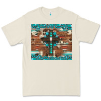 Bone gemstone and cross with cowhide Premium Tee - Artiststas