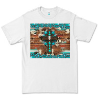 White gemstone and cross with cowhide Premium Tee - Artiststas
