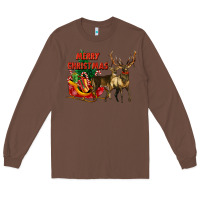 Chestnut merry christmas two deers Long Sleeve Tee - LillyAllenDesigns