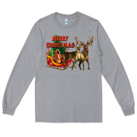 Heather Grey merry christmas two deers Long Sleeve Tee - LillyAllenDesigns