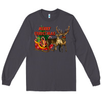 Smoke merry christmas two deers Long Sleeve Tee - LillyAllenDesigns