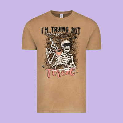 Im Trying But Tired Vintage Tee Designed By Maliassmallbusiness