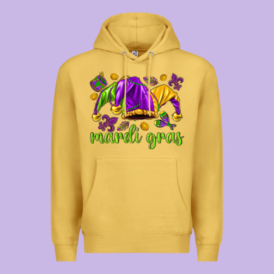 Mardi Gras With Jester Hat Premium Hoodie Designed By Howdyjamesfarm