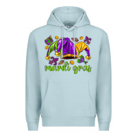 Blue Mist Mardi Gras with jester hat Premium Hoodie - HowdyJamesFarm