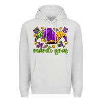 Dove Grey Mardi Gras with jester hat Premium Hoodie - HowdyJamesFarm