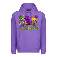 Purple Mardi Gras with jester hat Premium Hoodie - HowdyJamesFarm